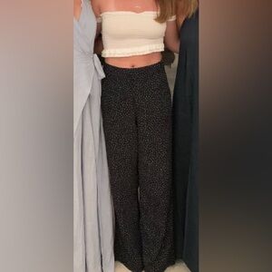 Planet Blue/Blue Life Black Pants with White Polka Dots